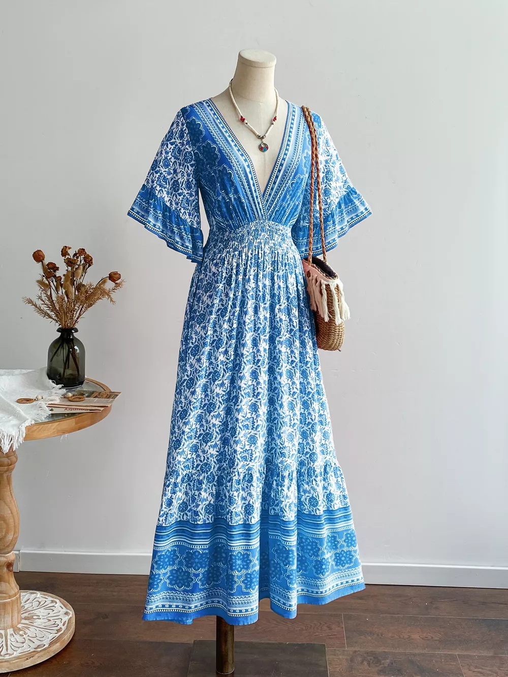 Floral Print Flounce Sleeve Dress, image 5