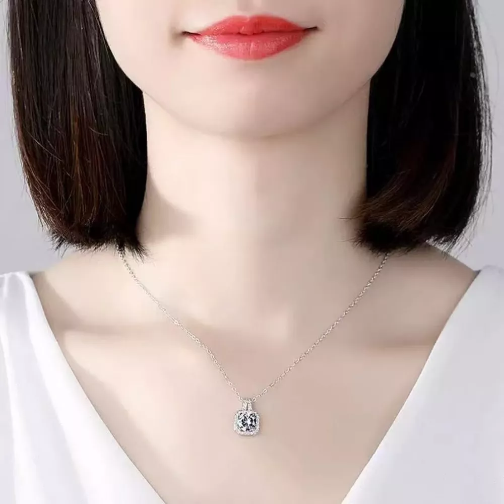 1 Carat Moissanite 925 Sterling Silver Pendant Necklace, image 4