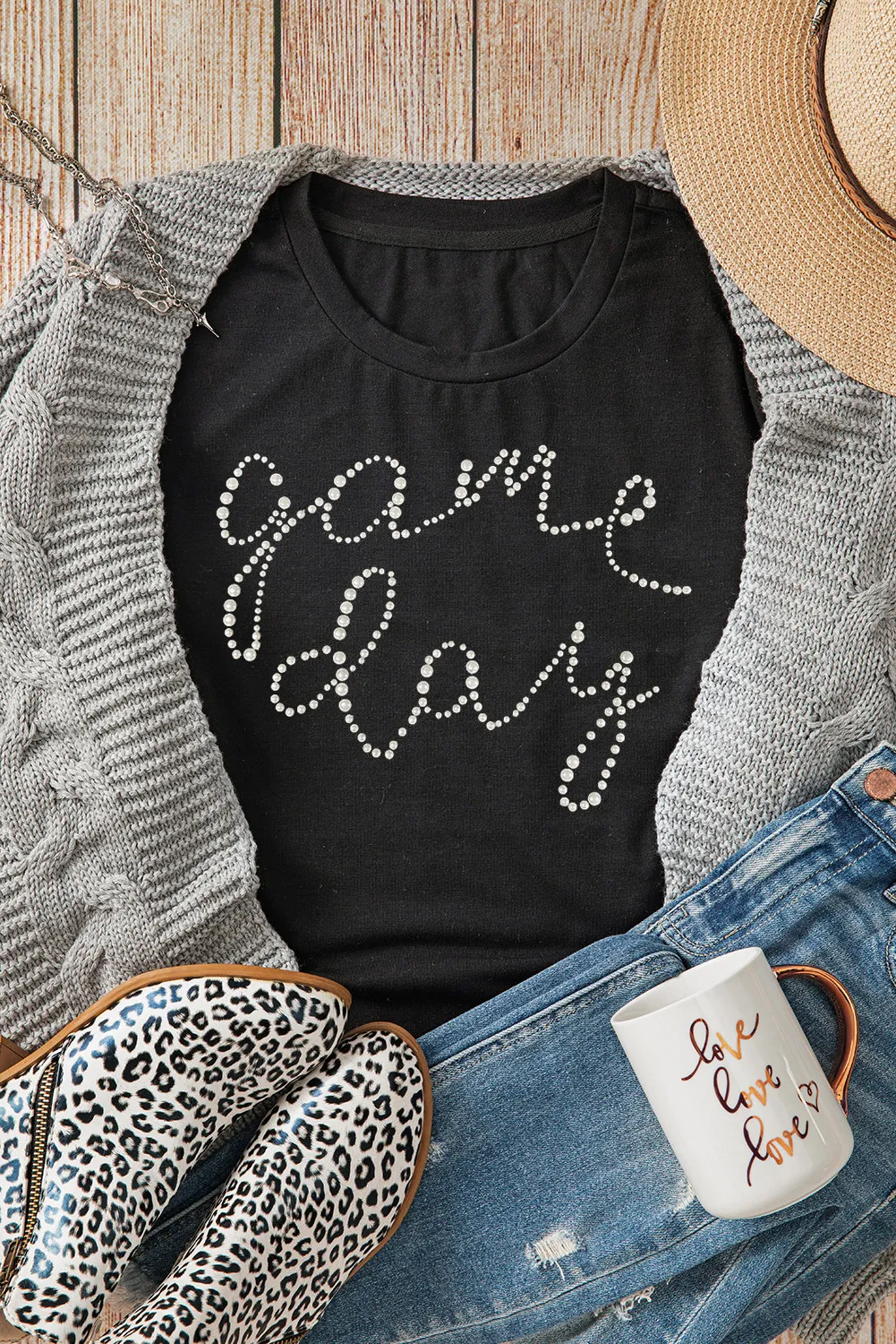 Full Size GAME DAY Round Neck Short Sleeve T-Shirt, image 4