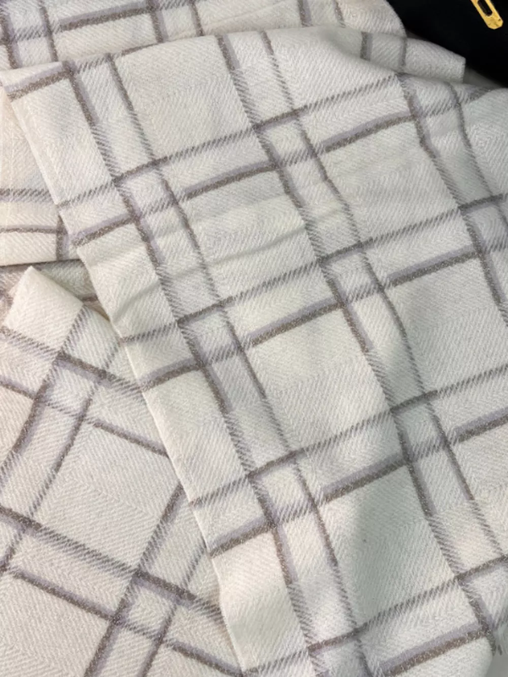 100% Wool Raw Hem Plaid Scarf, image 5