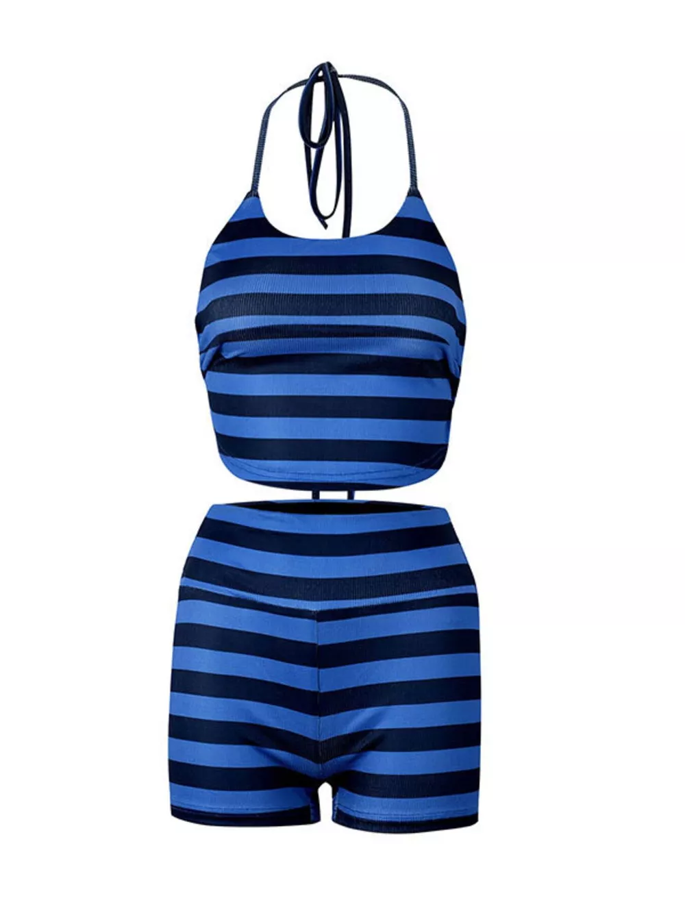 Striped Halter Neck Top and Shorts Set, image 9