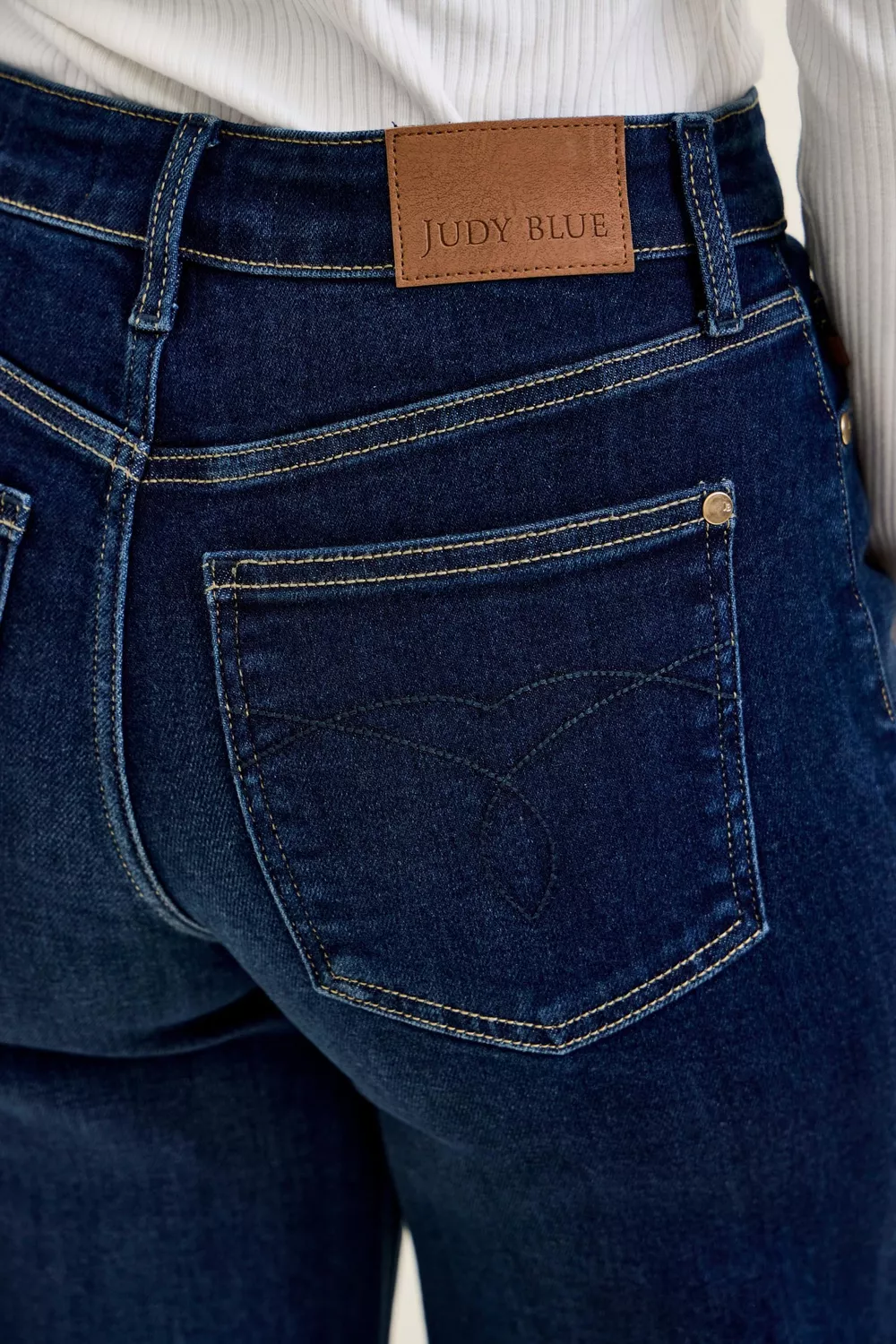 High-Waisted Wide-Leg Dark Wash Jeans, image 9