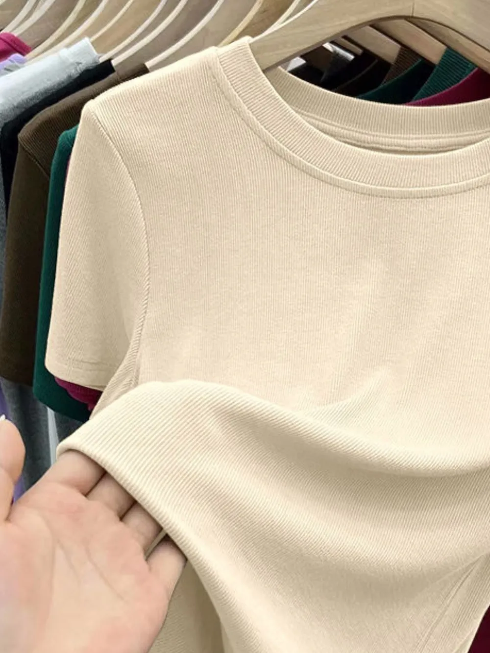 Crew Neck Short Sleeve T-Shirt, image 17