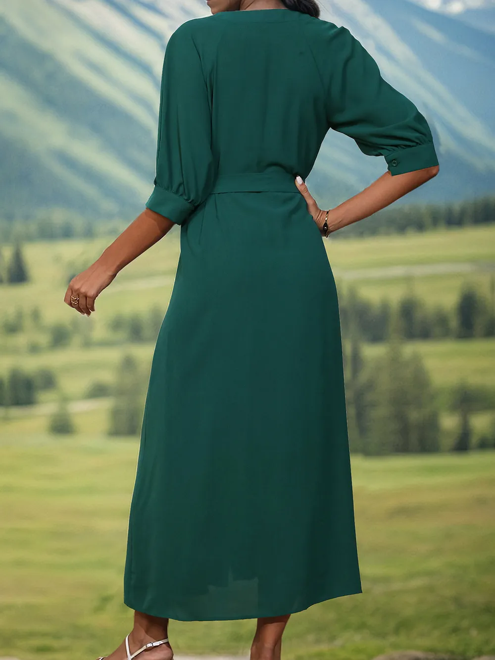 Button Up Half Sleeve Dress, image 4