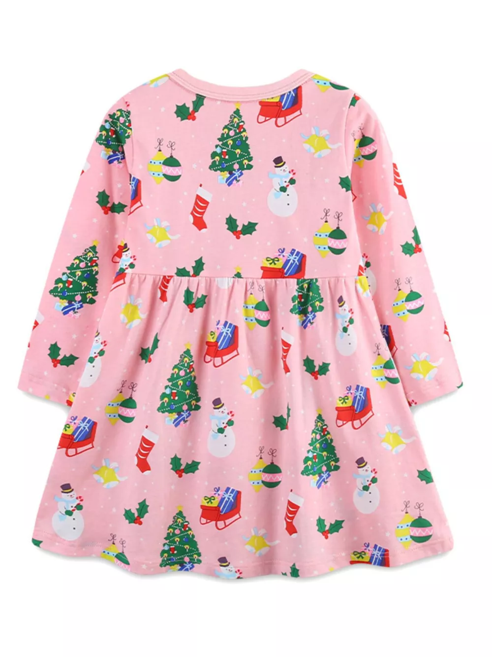 Children's Christmas Print Long Sleeve Casual Dress, image 2