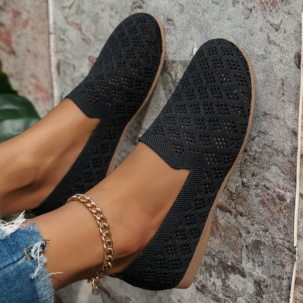 Mesh Round Toe Flat Slip-Ons, image 3