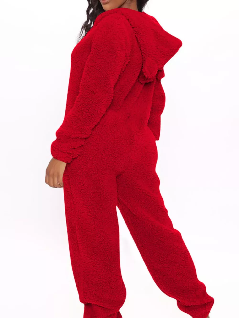 Full Size Fleece Zip-Up Hooded Jumpsuit Plus Size, image 13