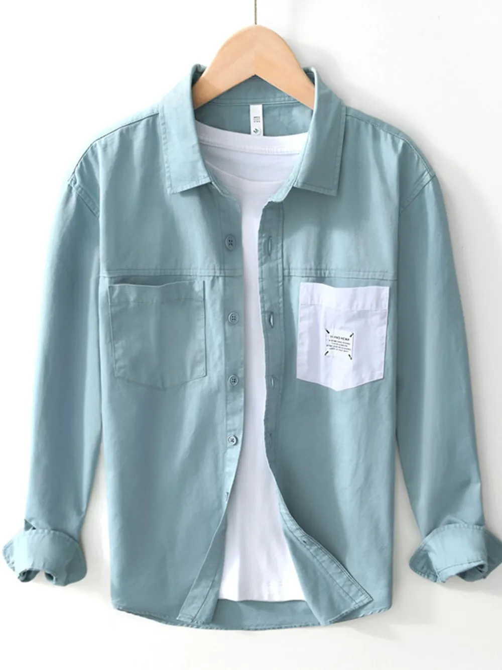 Men's Plus Size Button Up Long Sleeve Shirt, image 2