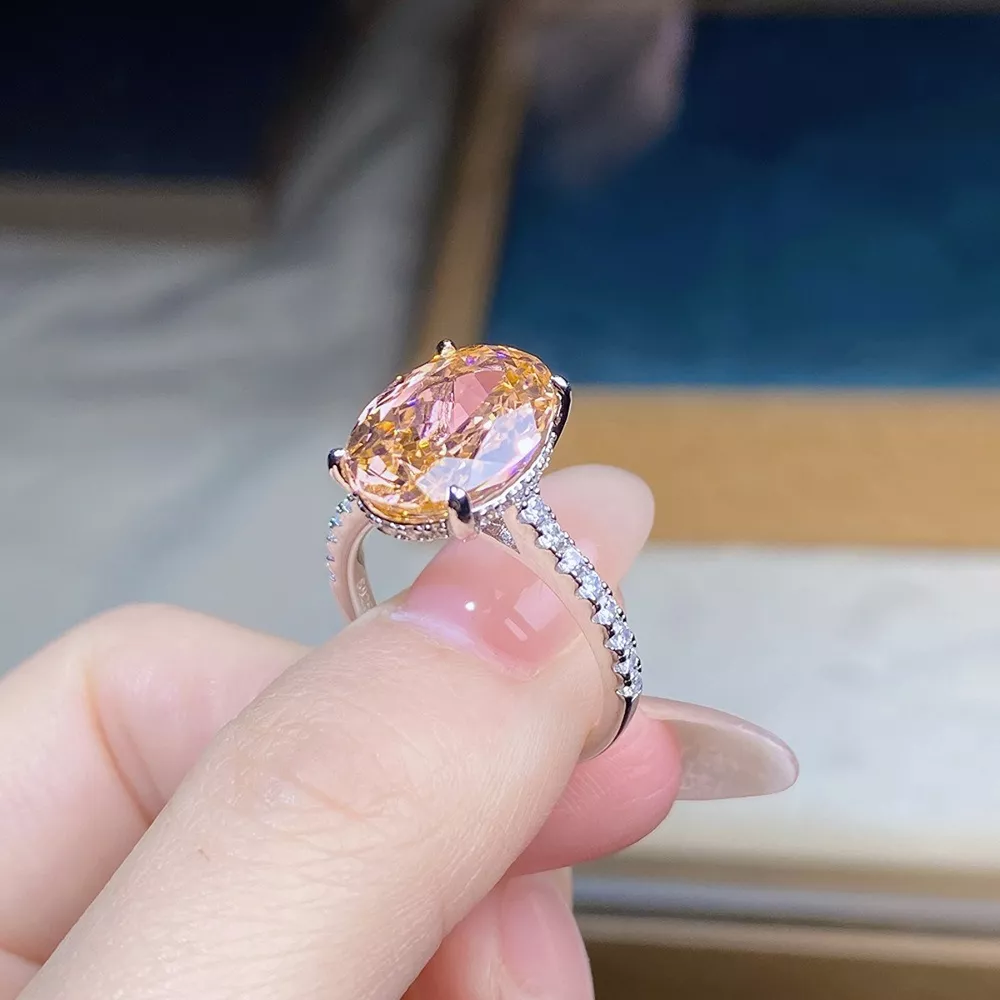 925 Sterling Silver Zircon Oval Ring, image 4