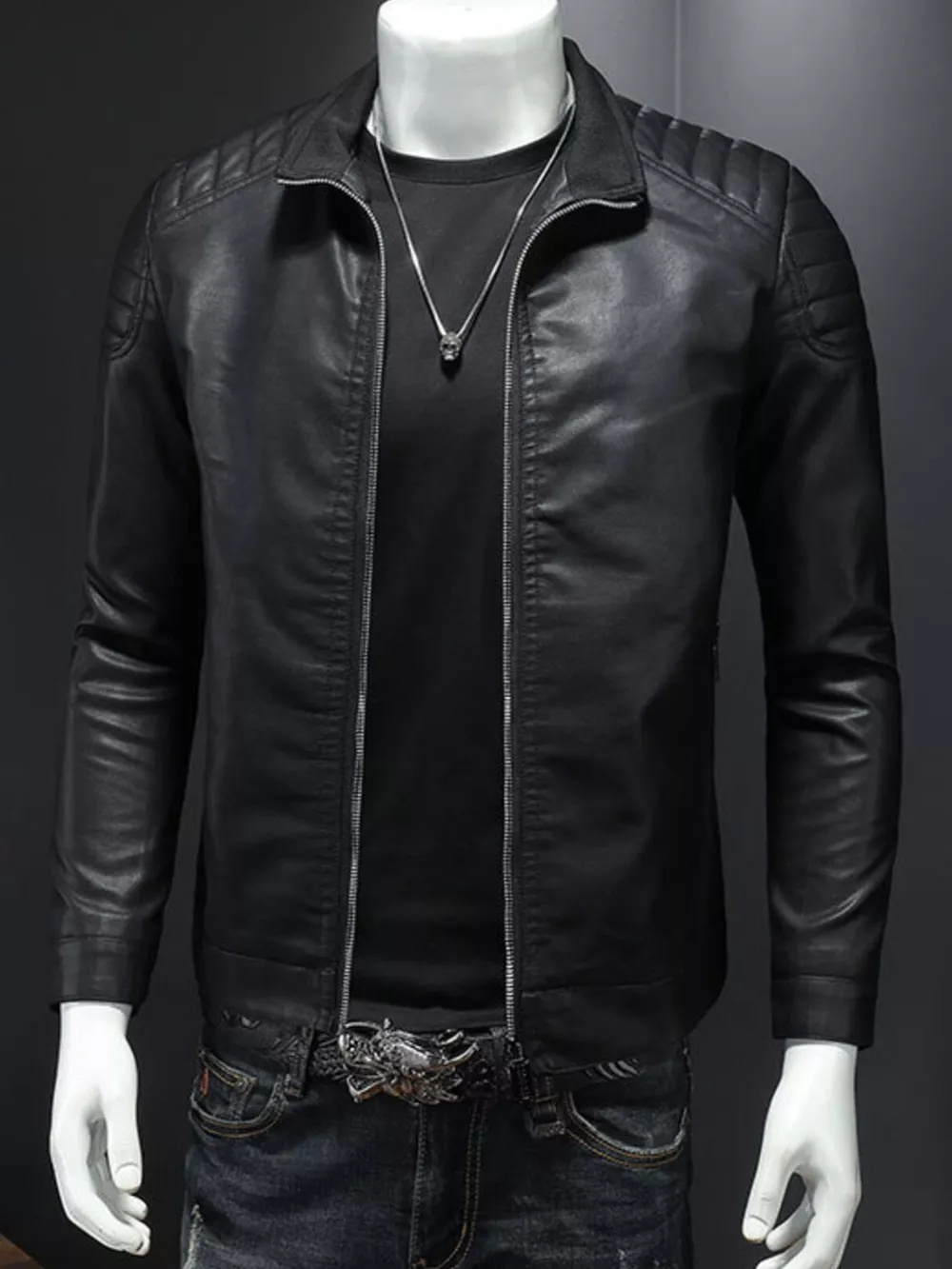 Men's Plus Size Zip Up Long Sleeve Jacket, image 3