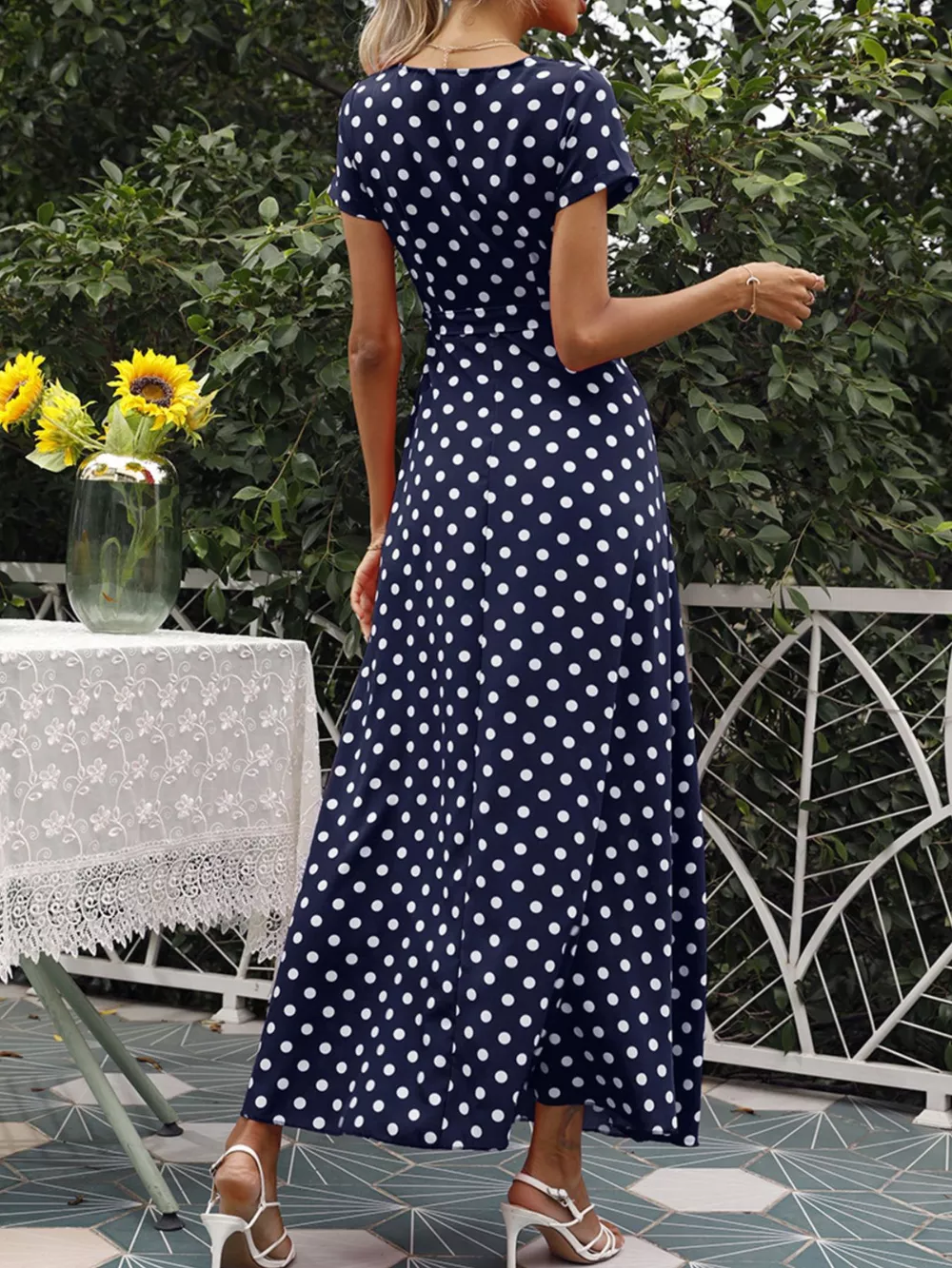 Polka Dot Wrap Maxi Dress, image 13