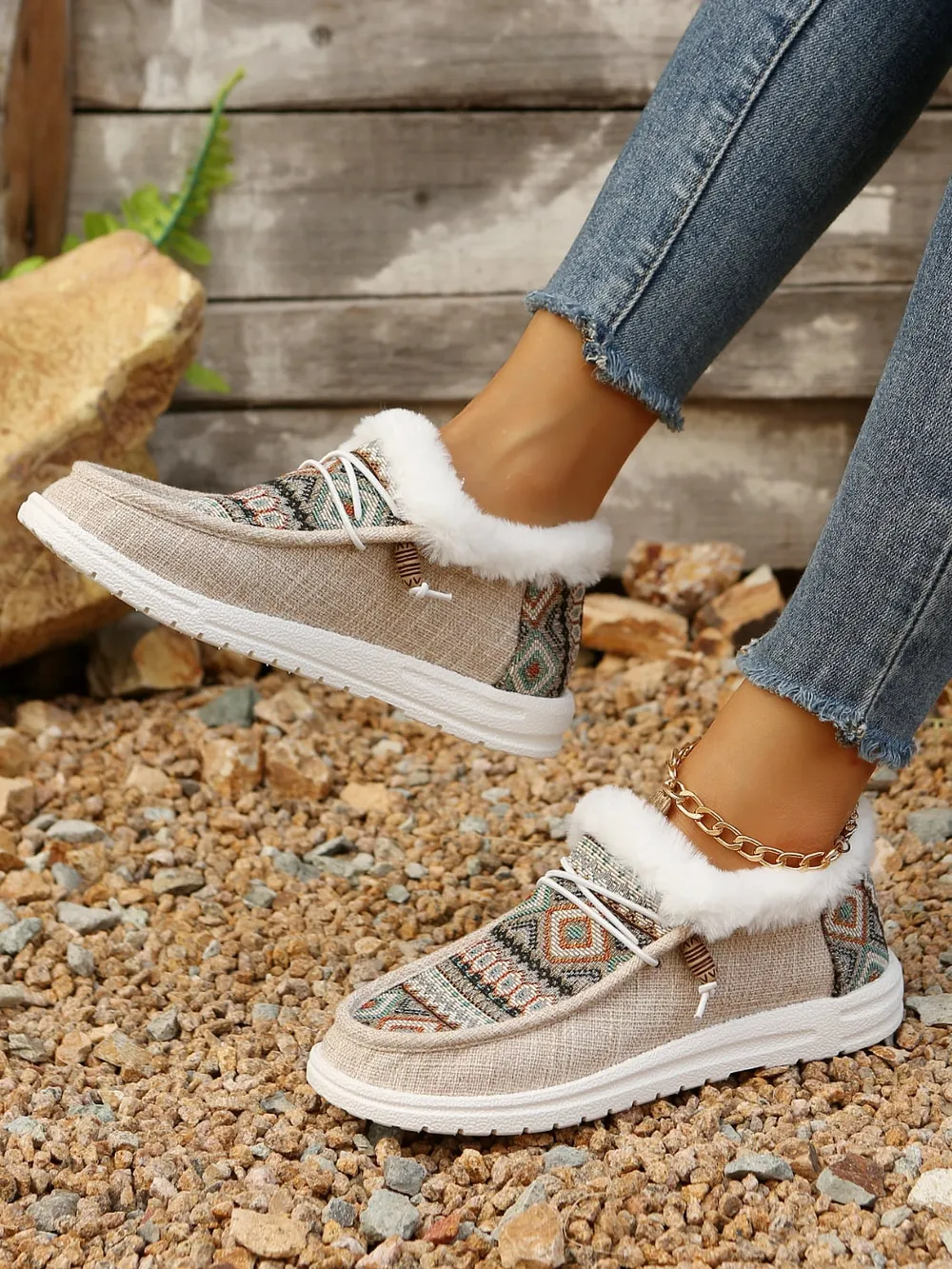 Printed Round Toe Flat Slip-Ons, image 8