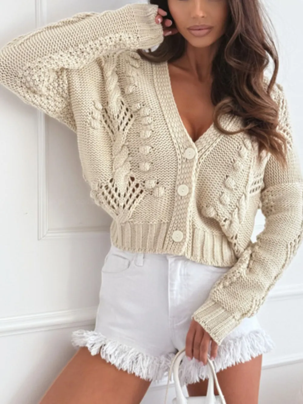 Button Up V-Neck Cardigan, image 15