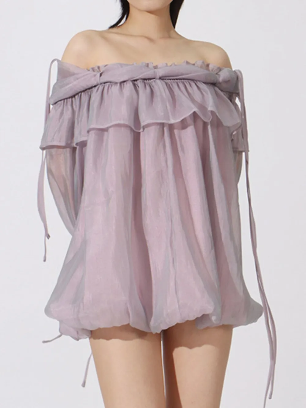 Ruffled Off-Shoulder Flounce Sleeve Blouse, image 2