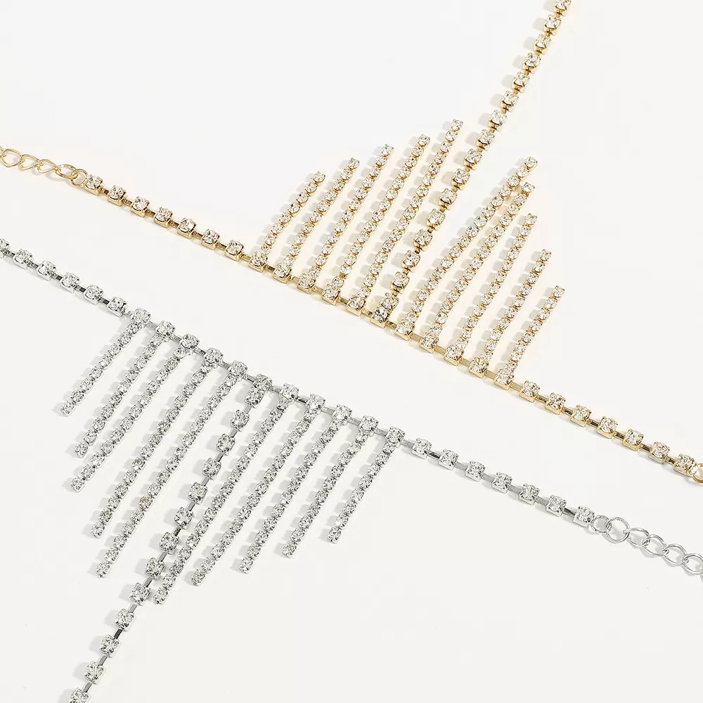 Rhinestone Fringe Hand Chain Bracelet, image 6