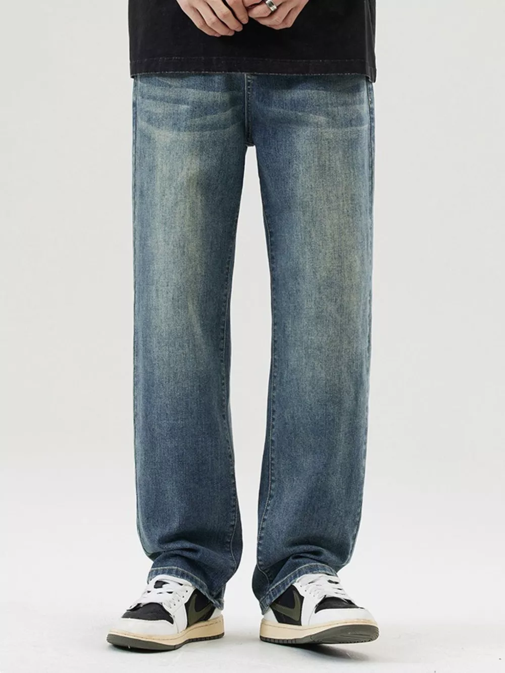 Men's Wash Loose Fit Jeans, image 6