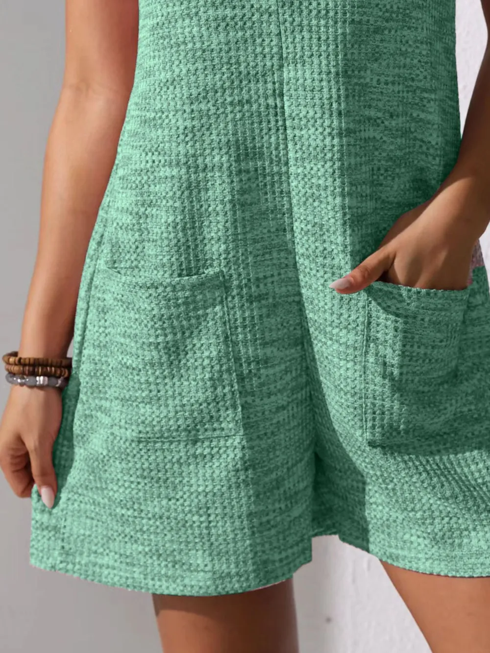 Full Size Button Front Romper with Pockets Plus Size, image 20