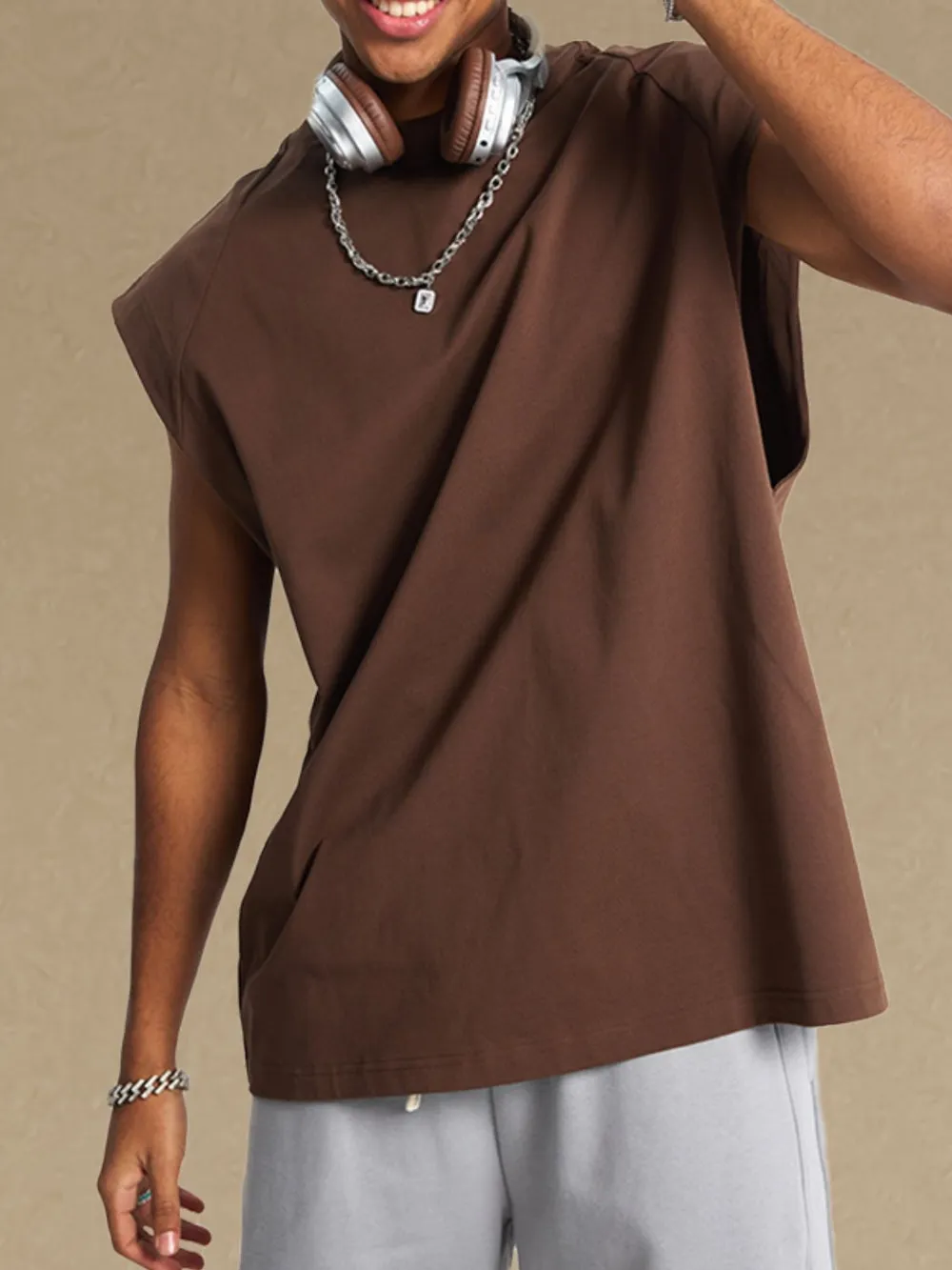 Men's Round Neck Tank, image 6