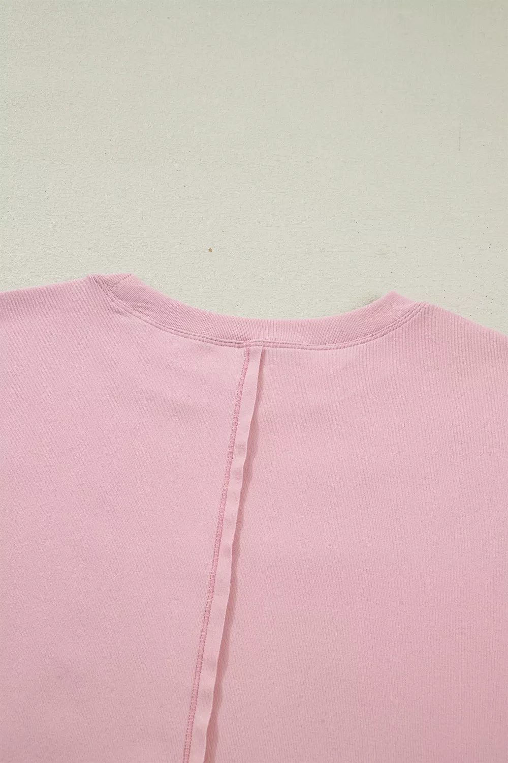 Solid Color Bow Textured Patchwork Long Sleeve Tee, image 7