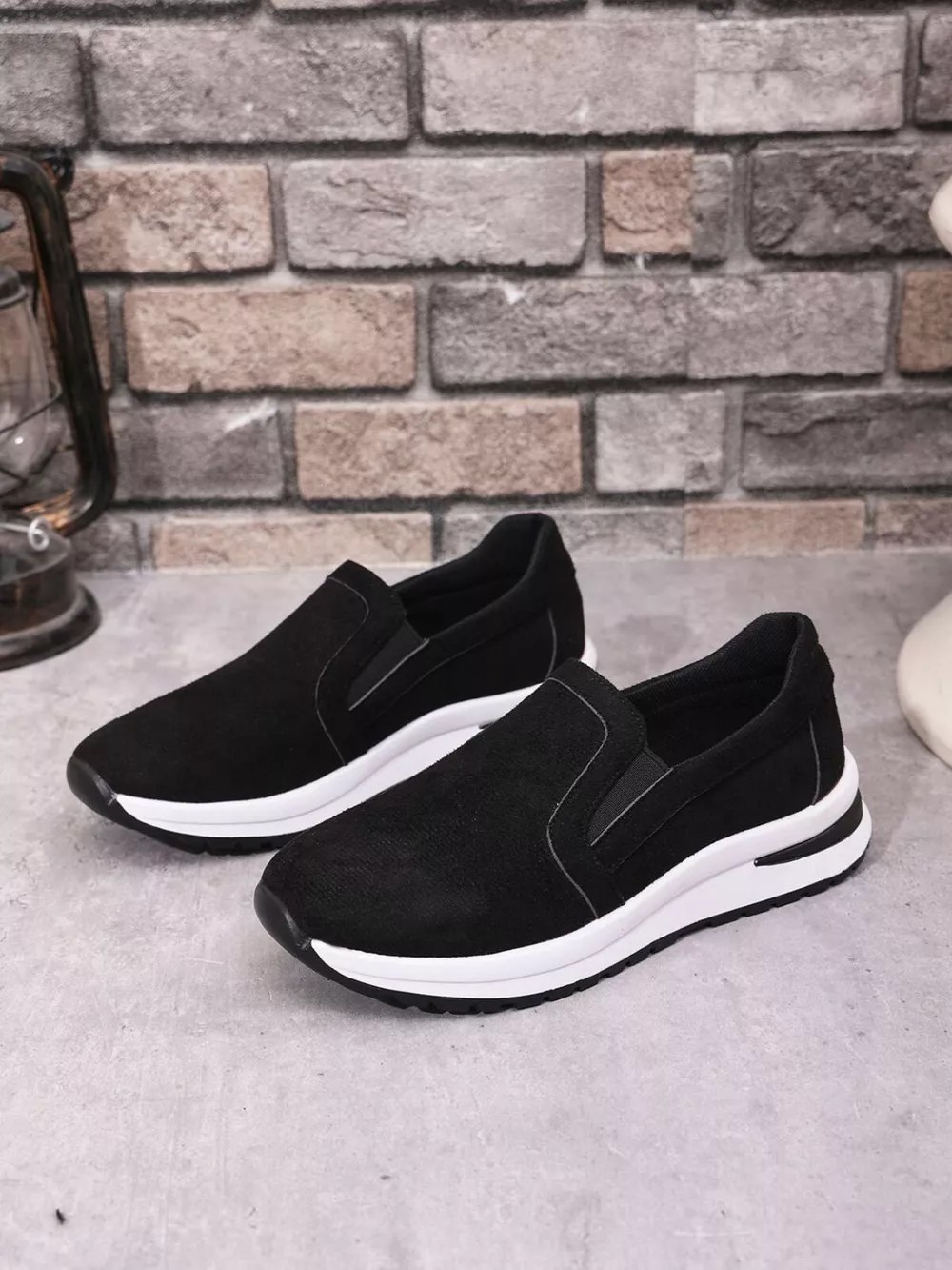 Slip-On Sneakers with Contrast Sole