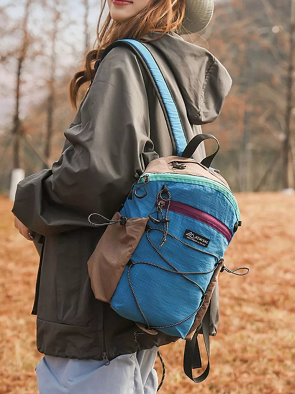 Lightweight Contrast Backpack Bag, image 7