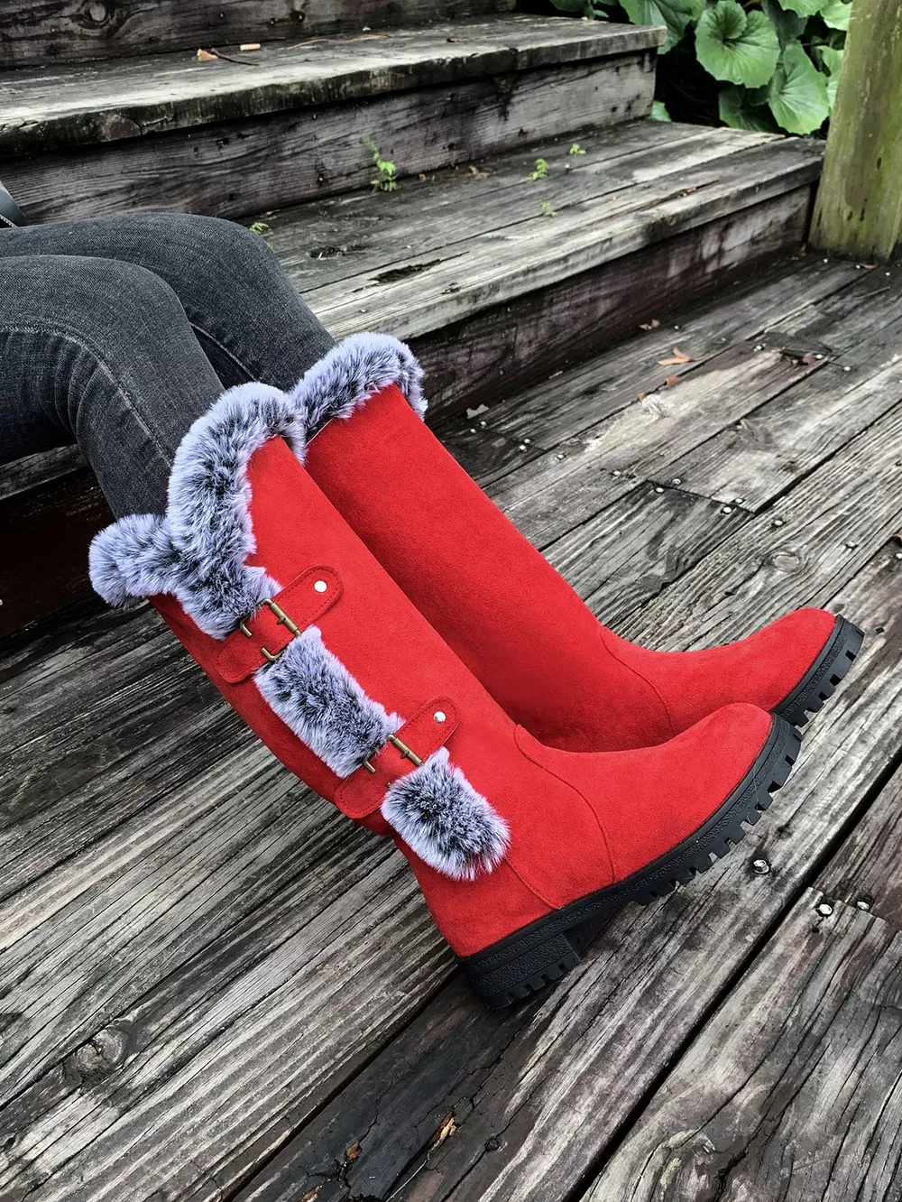 Round Toe Block Heels Boots, image 6