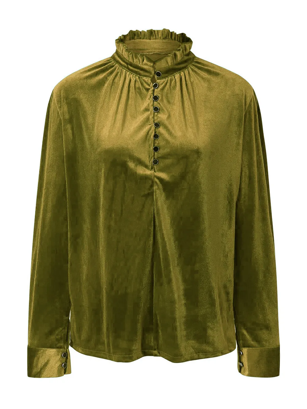 Half Button Long Sleeve Blouse, image 5