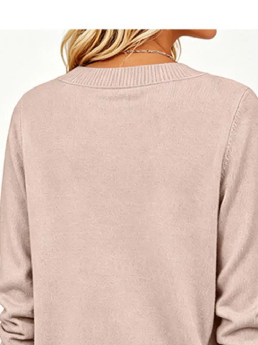 V-Neck Long Sleeve Sweater w, image 6