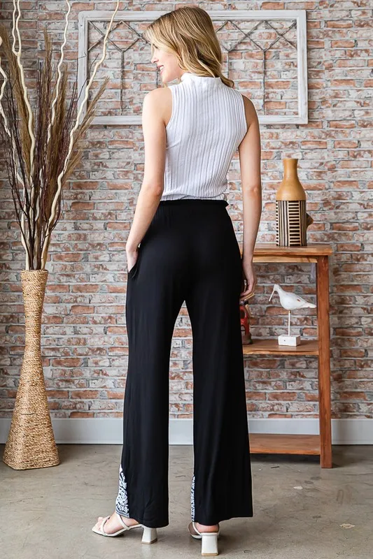 Full Size Solid Damask Casual Pants Plus Size, image 11