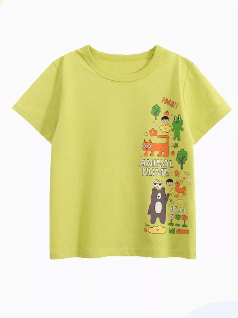 Children's Cartoon Animal Round Neck T-Shirt