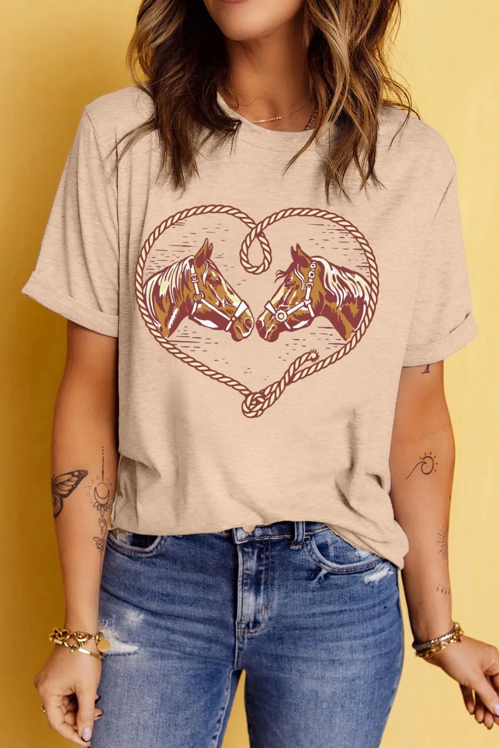Rodeo Horse Graphic Western Cowgirl T Shirt, image 4