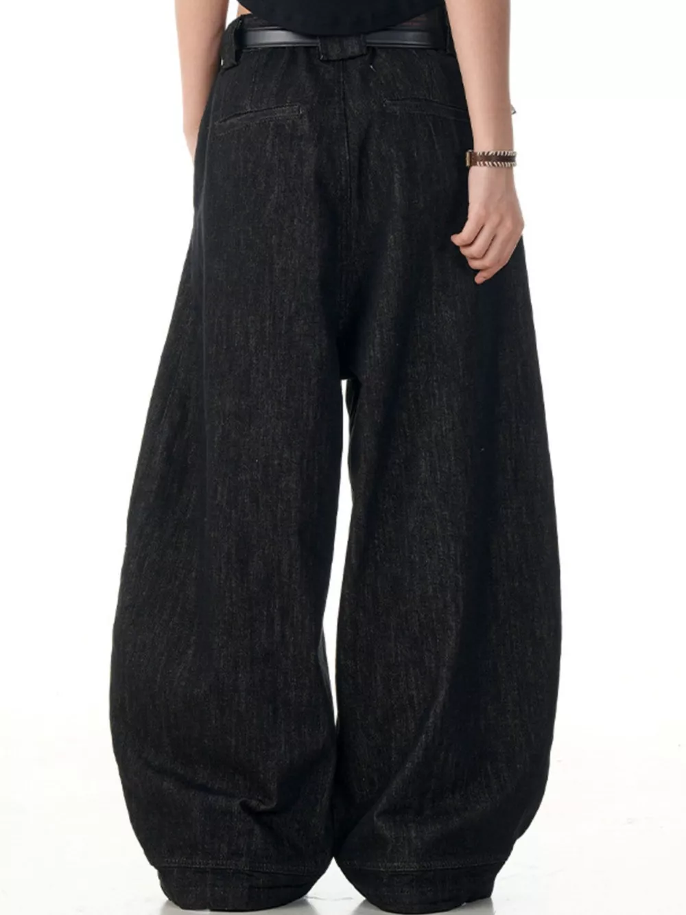 Men's Wide Leg Wash Jeans, image 3