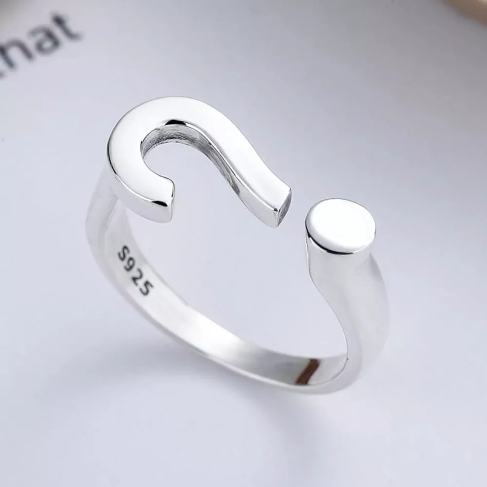 Question Mark Adjustable Open Ring, image 5