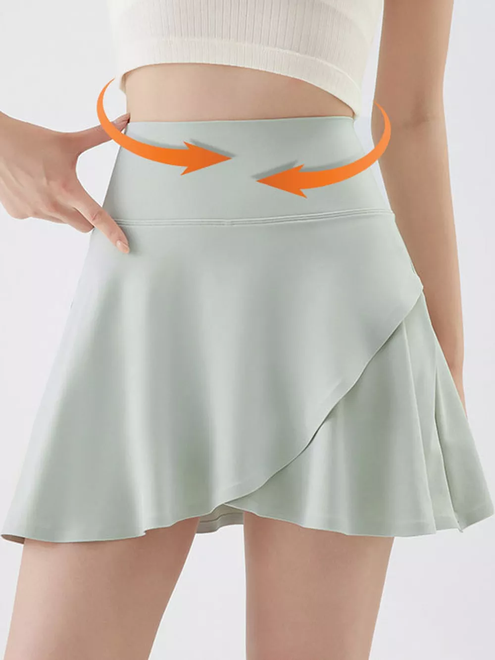 Full Size High-Waisted Flared Athletic Skirt with Breathable Performance Fabric Plus Size, image 14