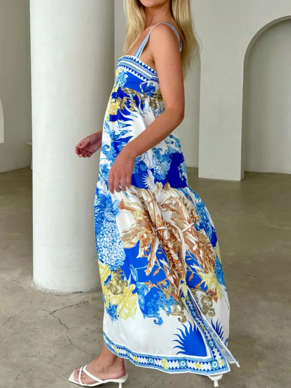 Pocketed Printed Sleeveless Cami Dress, image 15