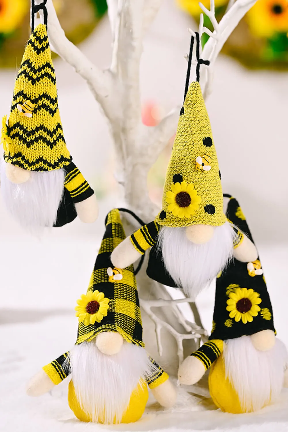 Random 4-Pack Sunflower Faceless Gnome Ornaments, image 8