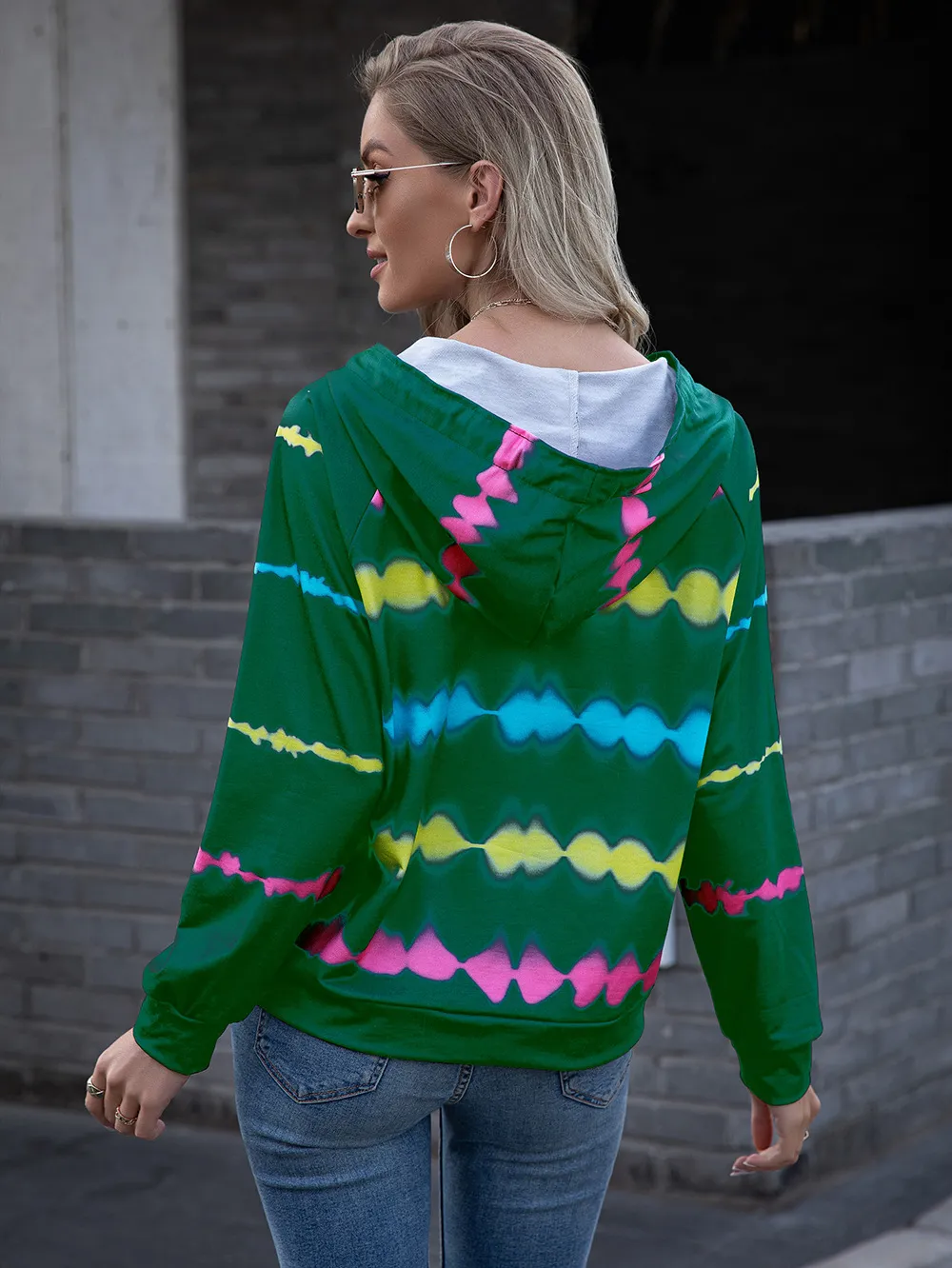 Tie Dye Raglan Sleeve Hoodie, image 2