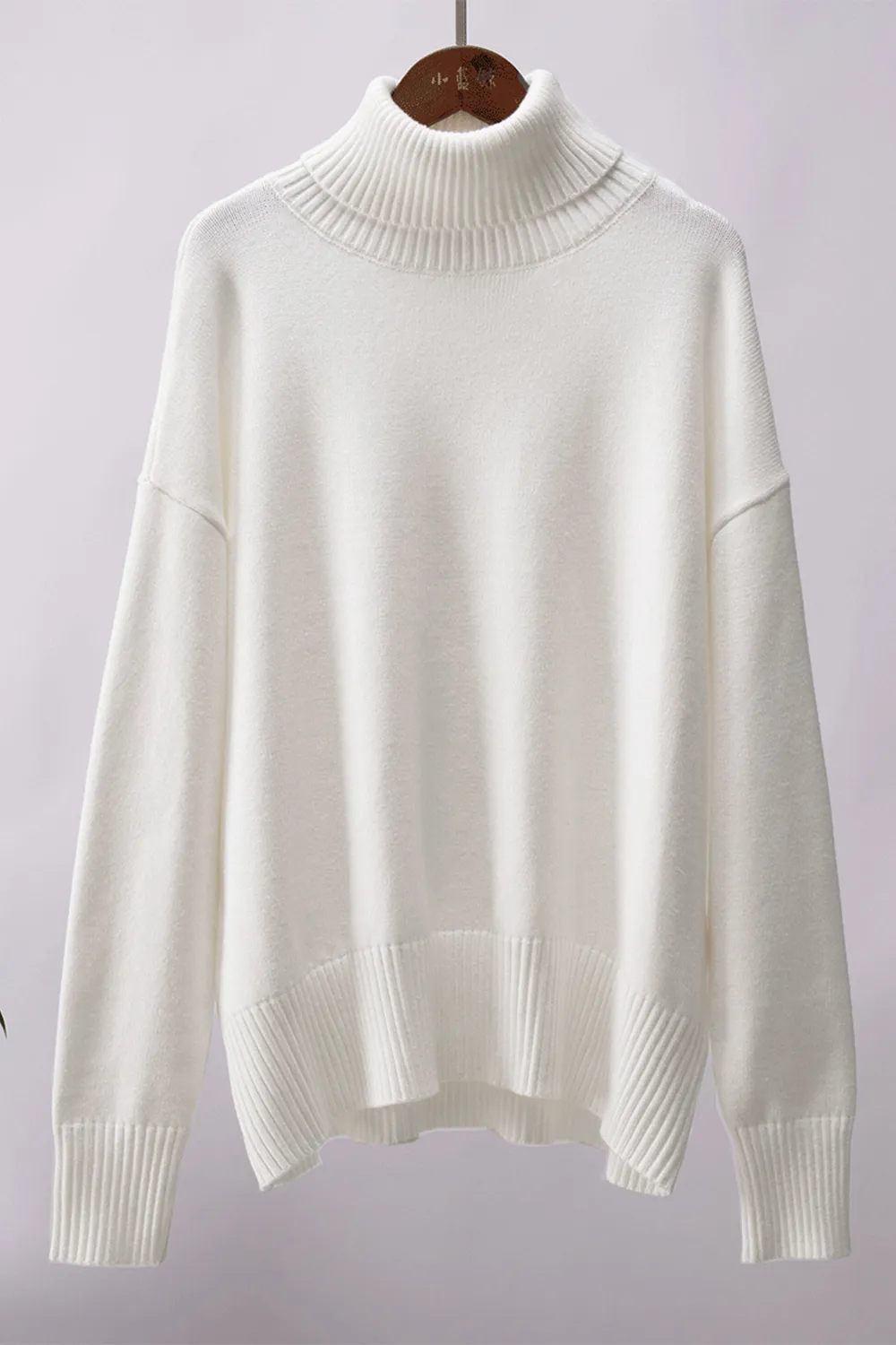 Turtle Neck Dropped Shoulder Sweater, image 16