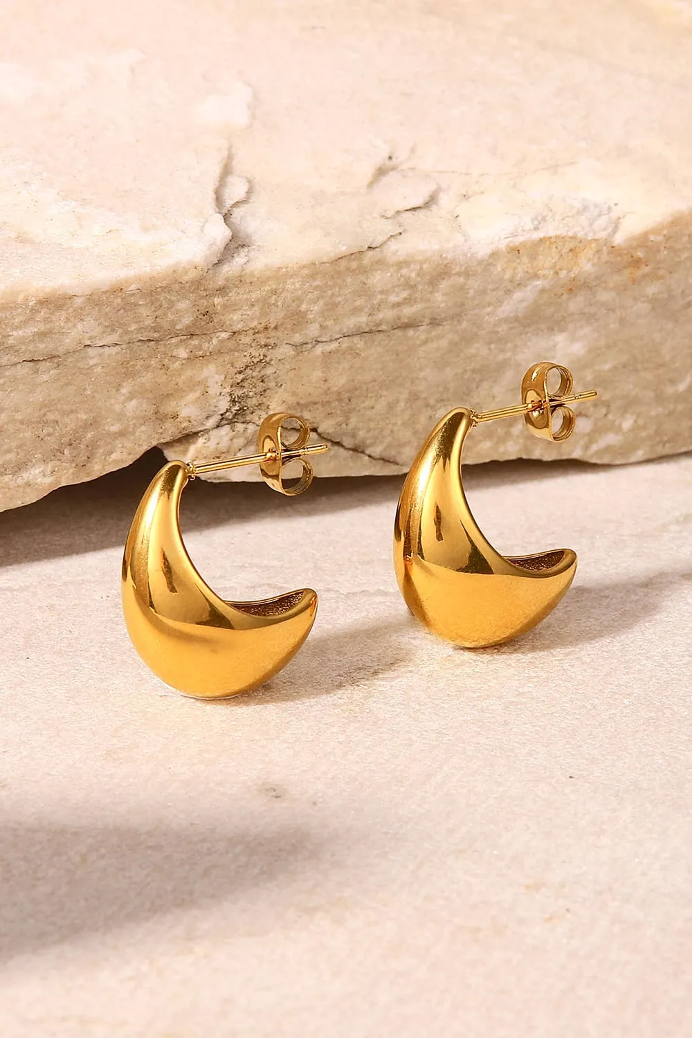 Stainless Steel C-Hoop Earrings, image 2