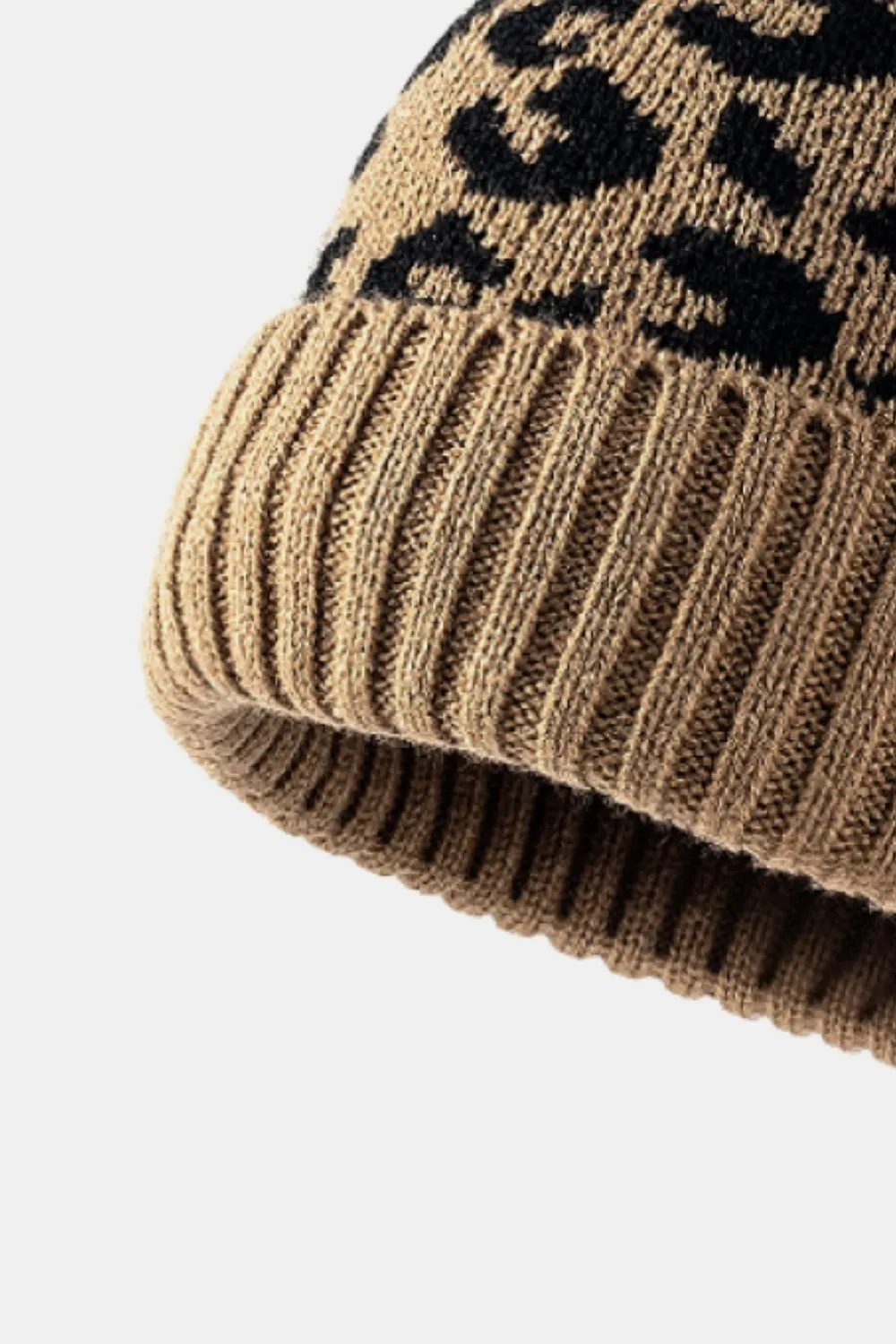 Leopard Pom-Pom Cuffed Beanie, image 7