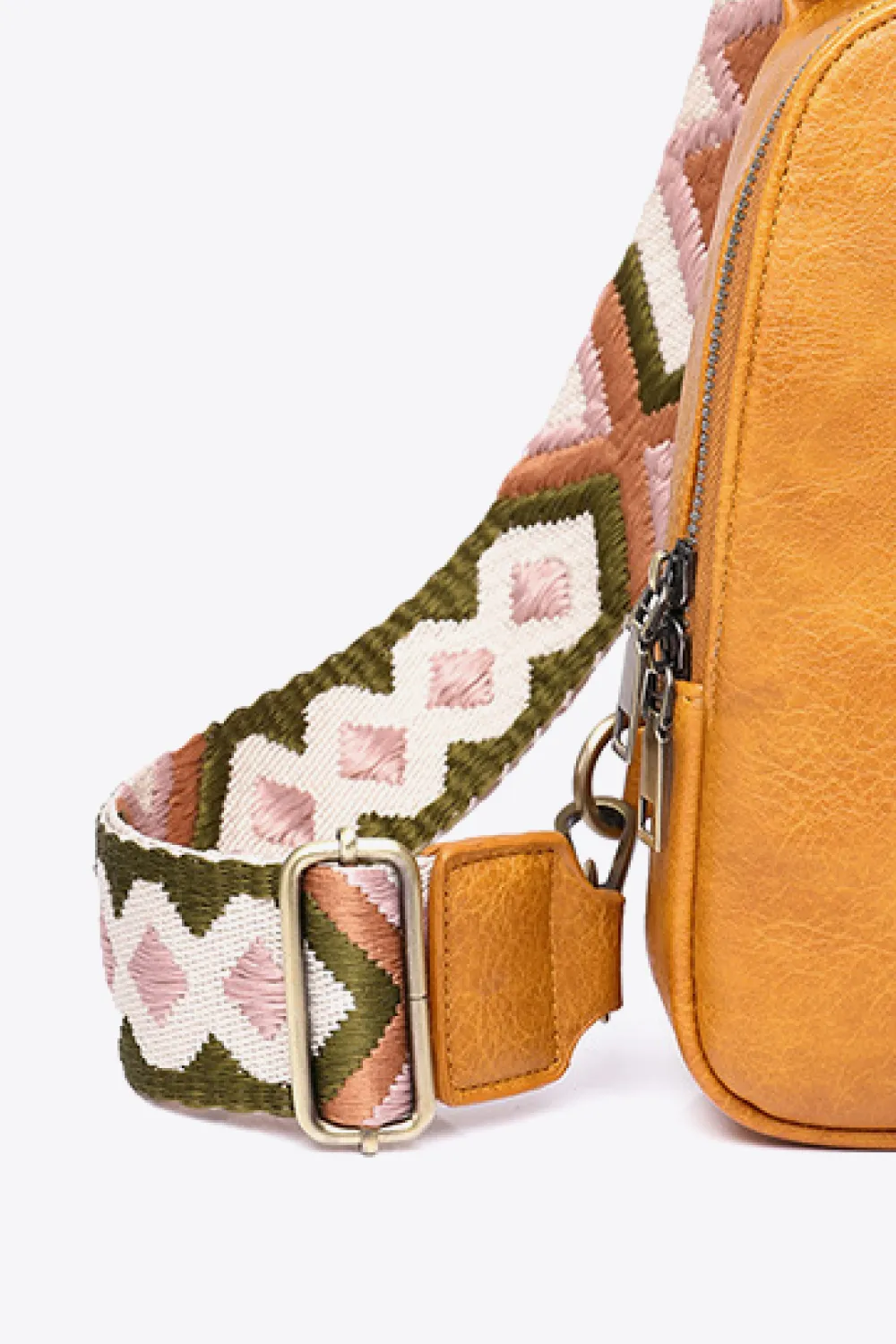 Random Pattern Adjustable Strap PU Leather Sling Bag, image 2