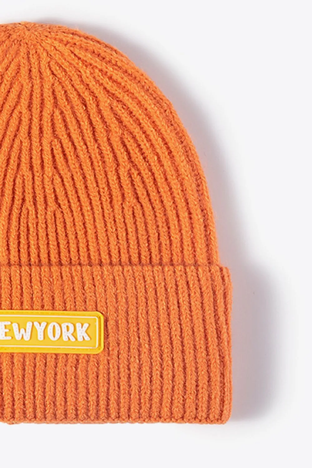 NEWYORK Patch Rib-Knit Cuffed Beanie, image 24