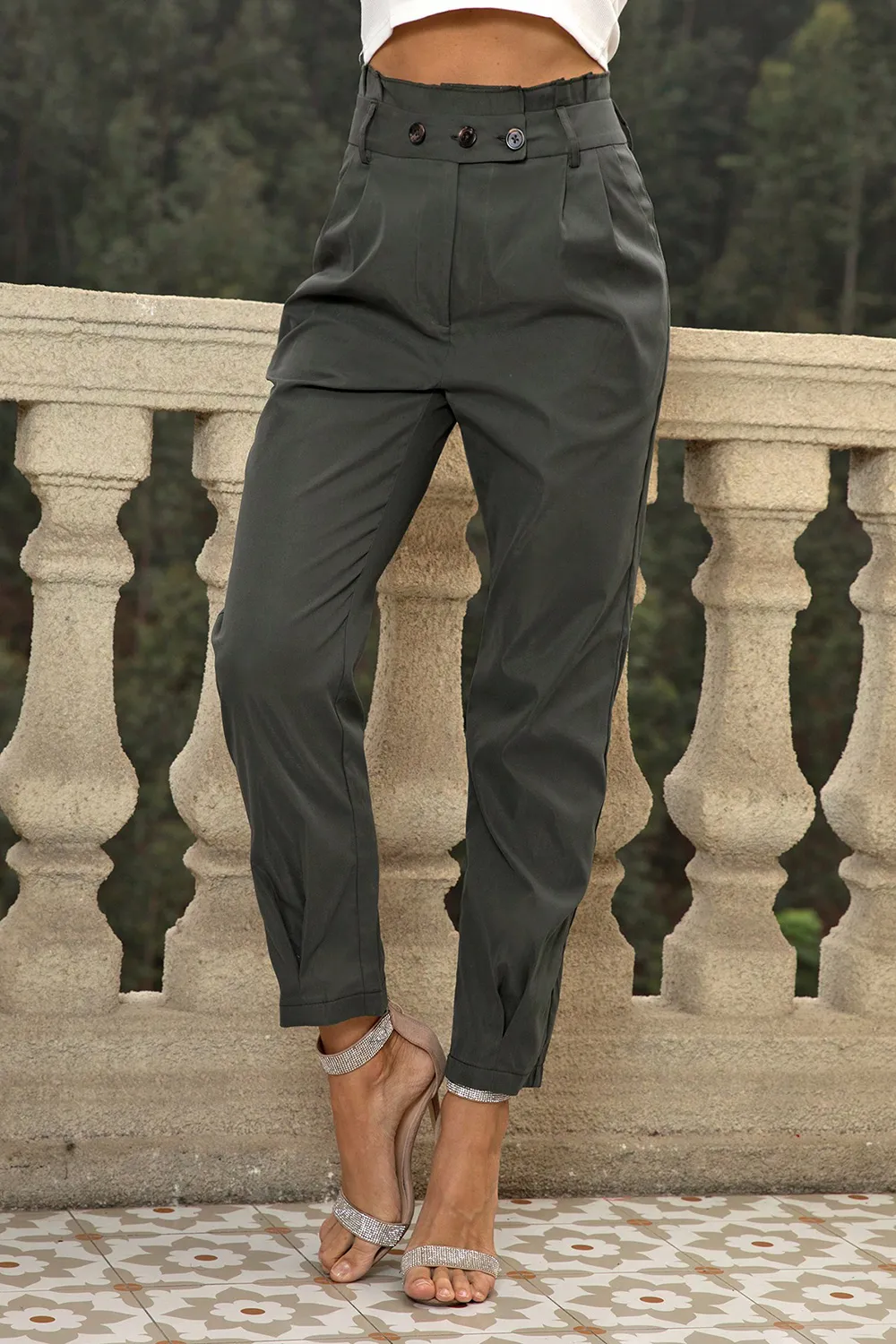 High Waist Cropped Pants, image 6