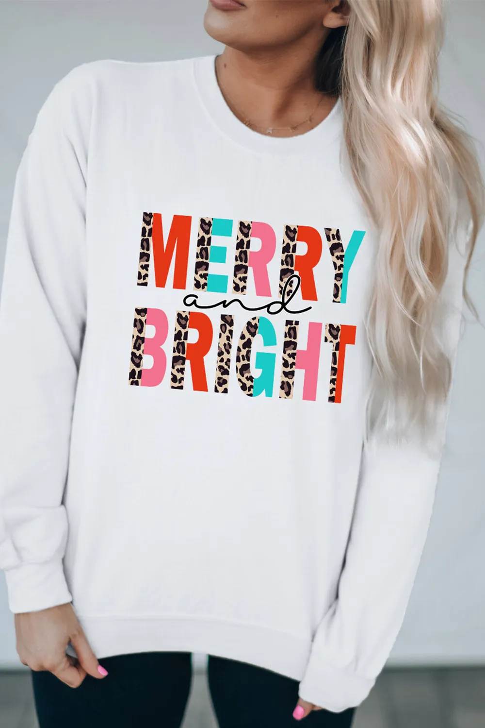 MERRY AND BRIGHT Graphic Sweatshirt, image 3