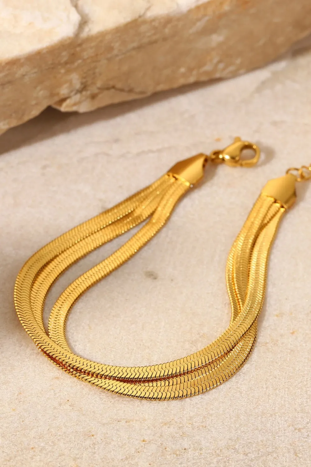 Triple-Layered Snake Chain Bracelet, image 2