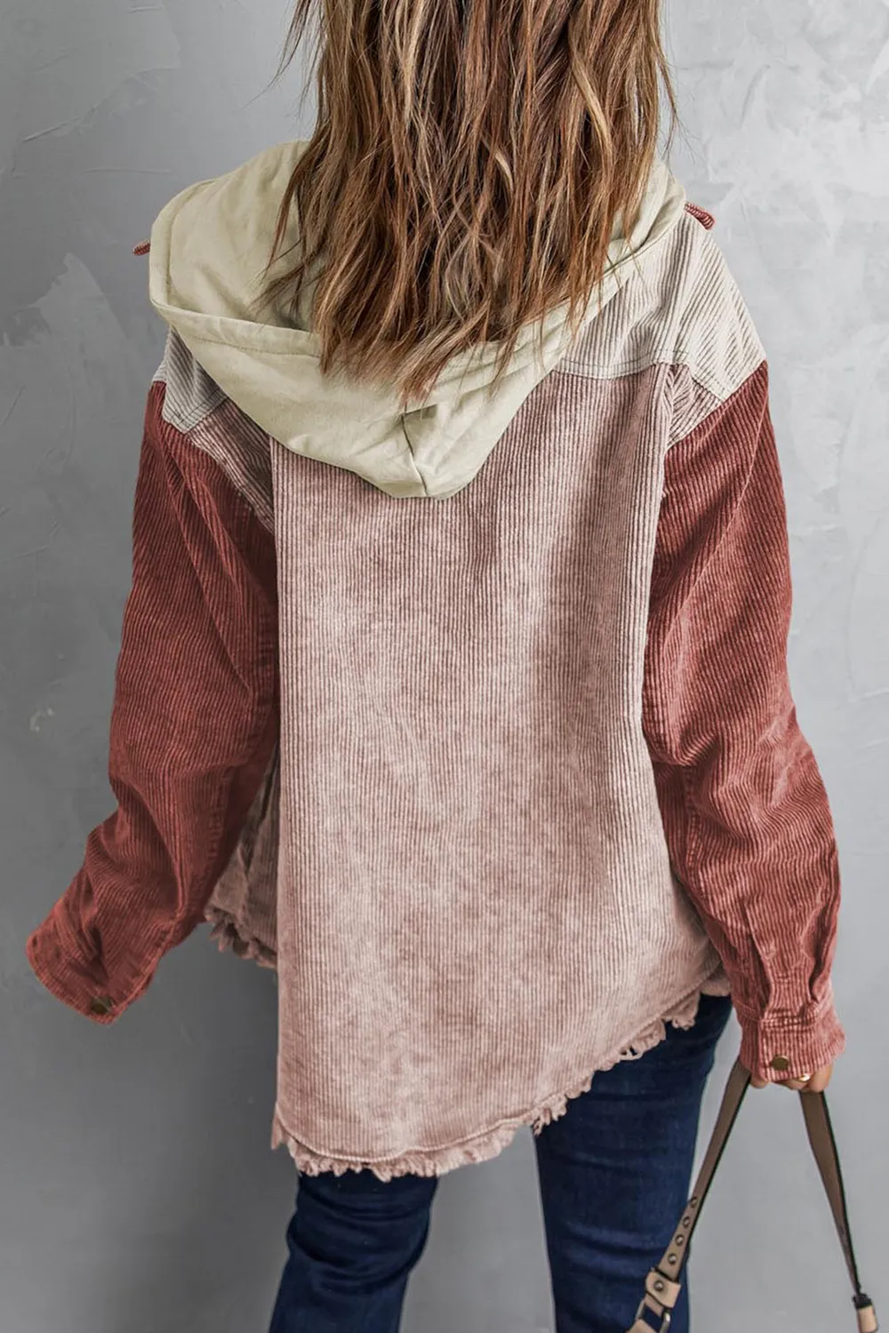 Snap Front Hooded Corduroy Shacket, image 17
