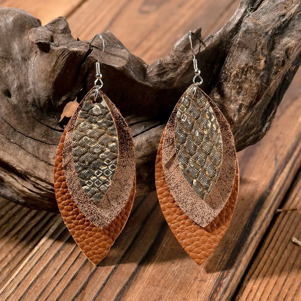 PU Leather Drop Earrings, image 5