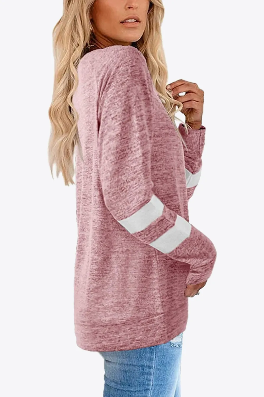 Striped Contrast Raglan Sleeve Top, image 11