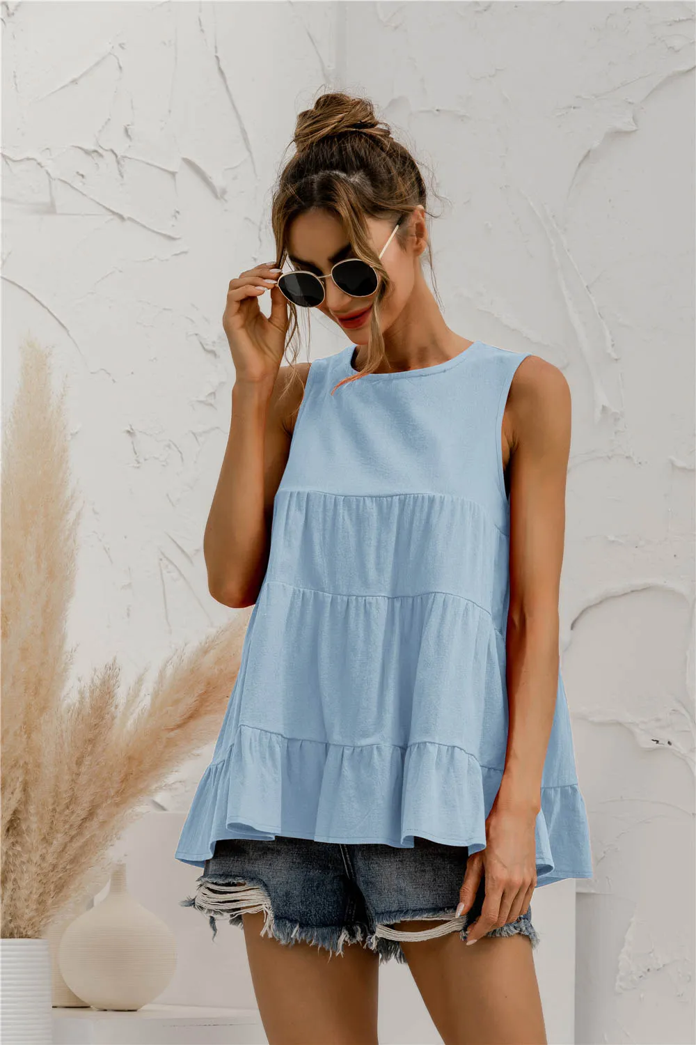 Round Neck Tiered Tank, image 2