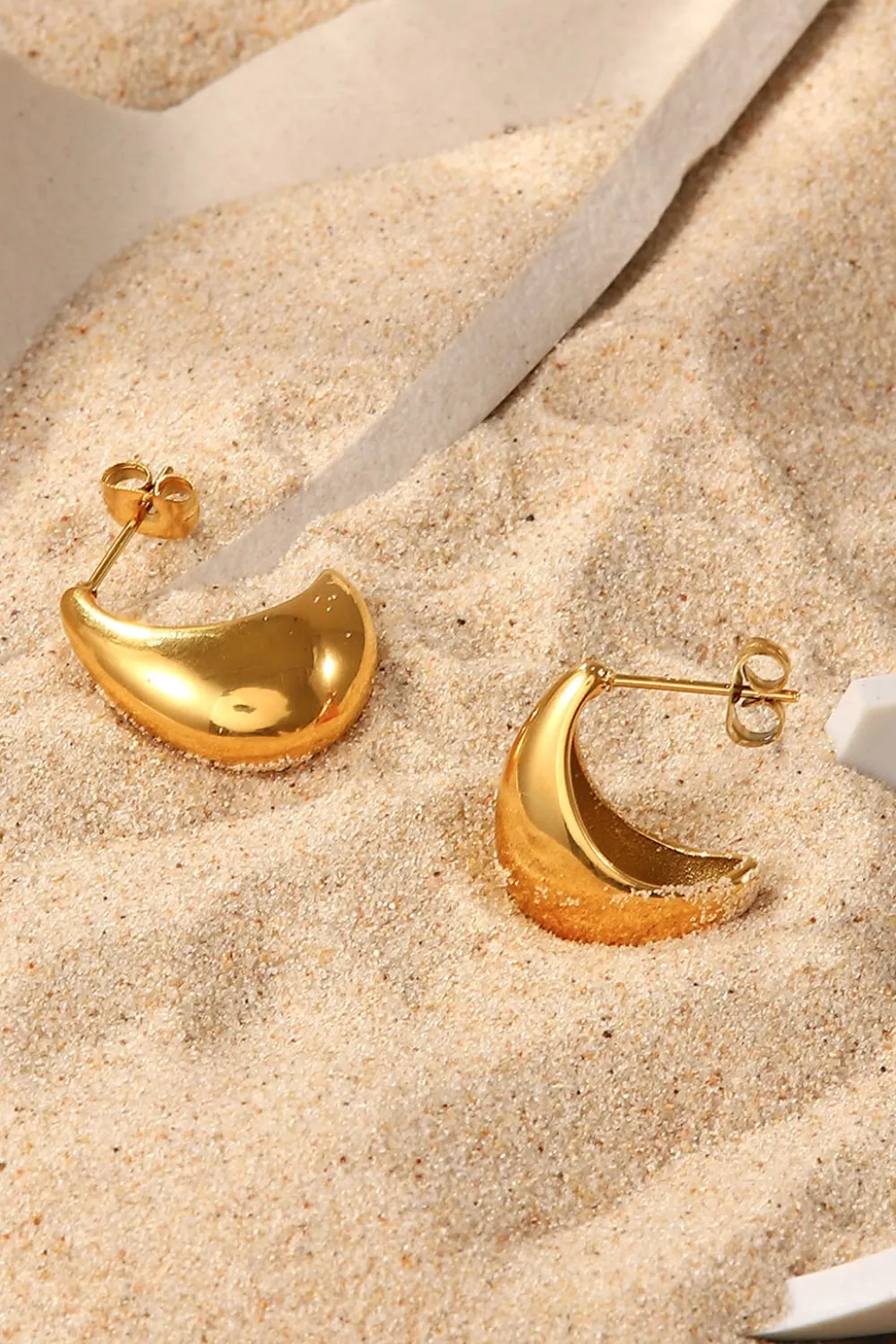 Stainless Steel C-Hoop Earrings, image 3